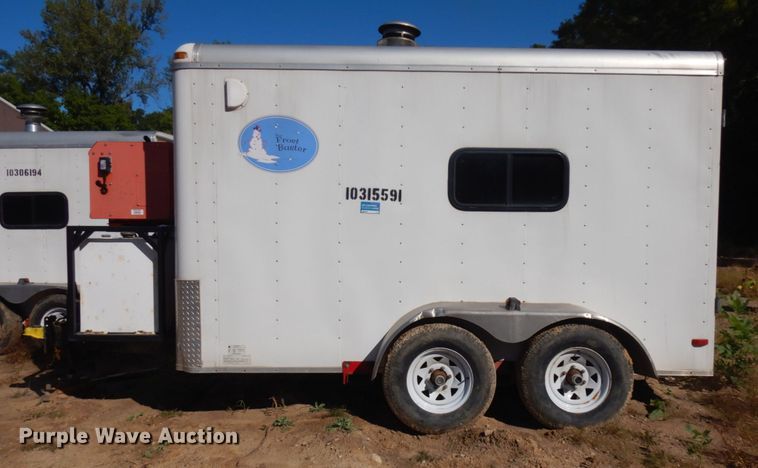 image for item JQ9153 2014 Lark United  enclosed cargo trailer with ground thaw machine