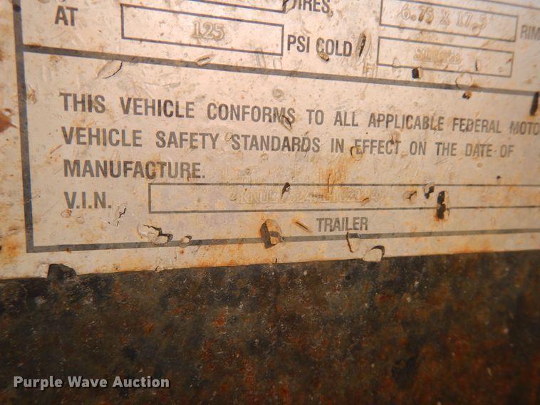 image for item JQ9182 1998 Towmaster  equipment trailer