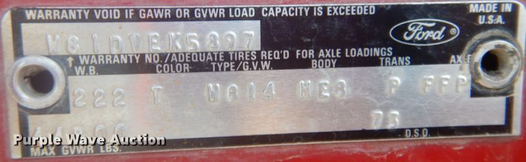 image for item JZ9900 1979 Ford  dump truck