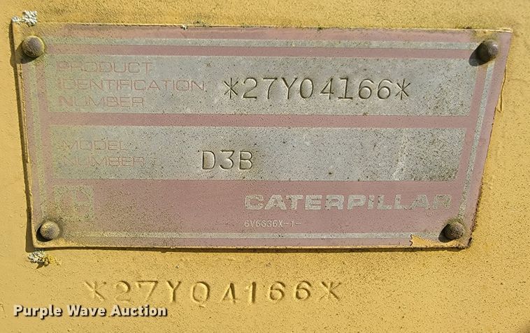 image for item KQ9279 1986 Caterpillar D3B  dozer