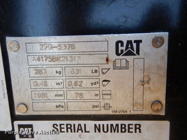 image for item KQ9715 Caterpillar 279-5375 78"W skid steer bucket