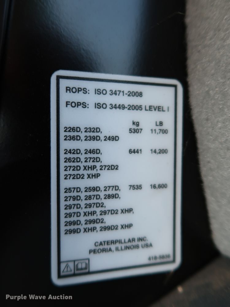 image for item KQ9722 2017 Caterpillar 299D2 XHP  skid steer loader