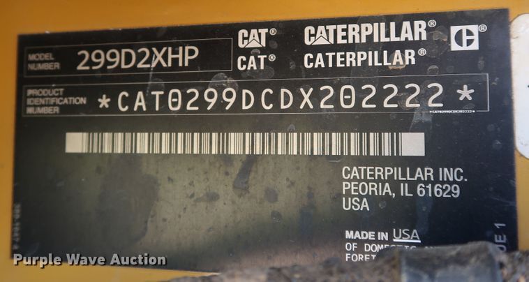 image for item KQ9722 2017 Caterpillar 299D2 XHP  skid steer loader