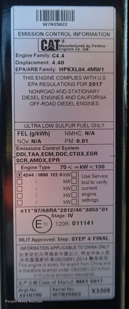 image for item KQ9723 2017 Caterpillar 320F L  excavator