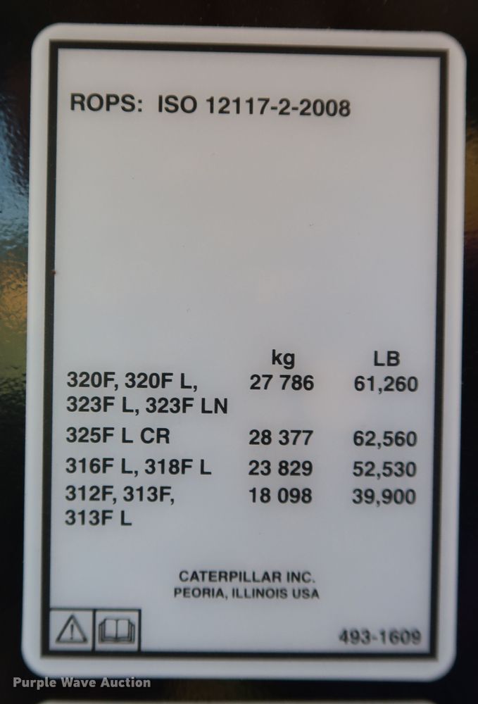 image for item KQ9723 2017 Caterpillar 320F L  excavator