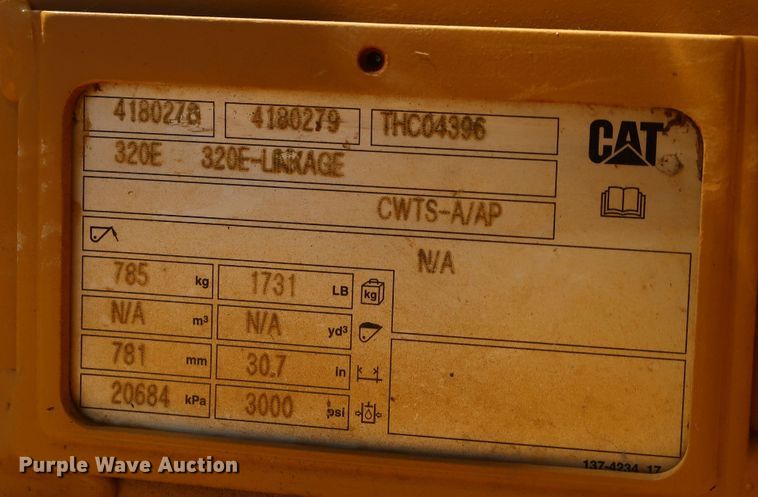 image for item KQ9723 2017 Caterpillar 320F L  excavator