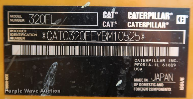 image for item KQ9723 2017 Caterpillar 320F L  excavator