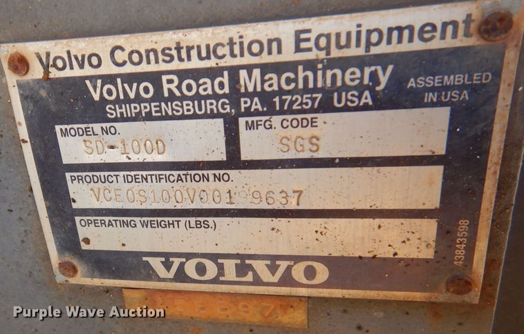 image for item DA5363 2008 Volvo SD100D  single drum roller