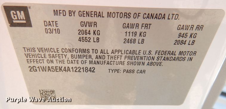 image for item DG0872 2010 Chevrolet Impala