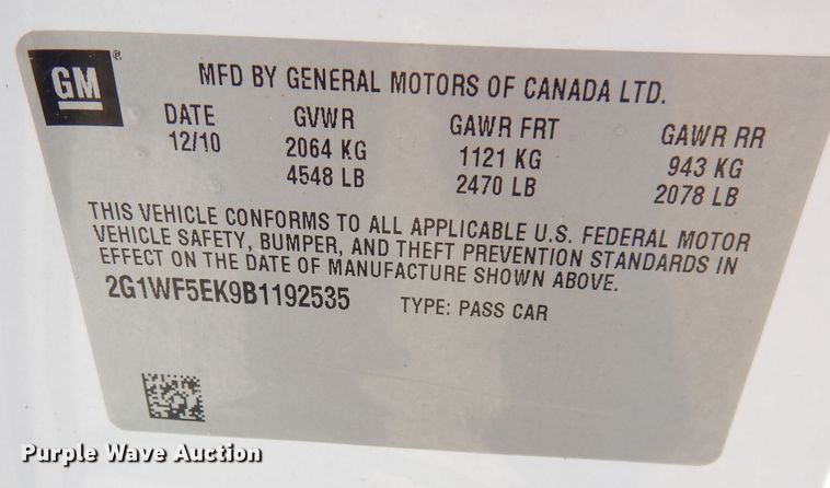 image for item DG0876 2011 Chevrolet Impala