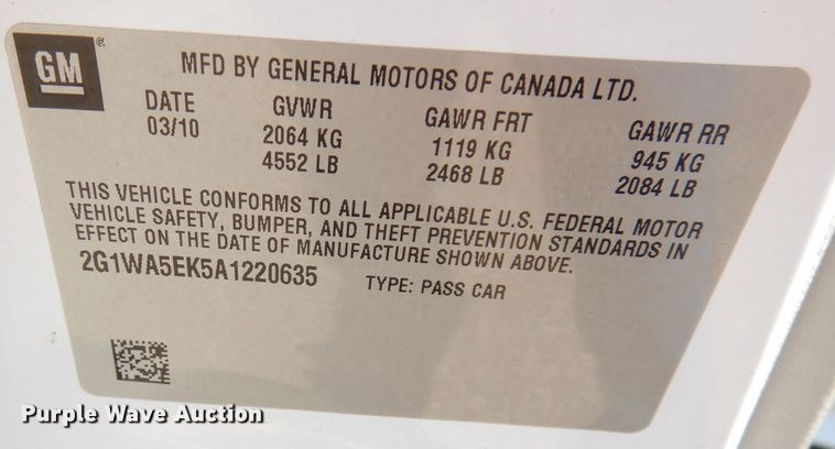 image for item DG0877 2010 Chevrolet Impala