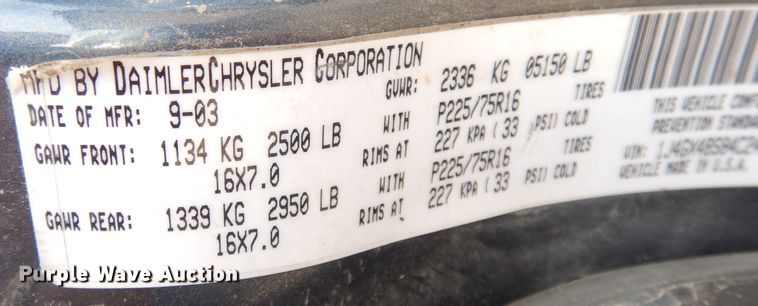 image for item DG0912 2004 Jeep Grand Cherokee  SUV