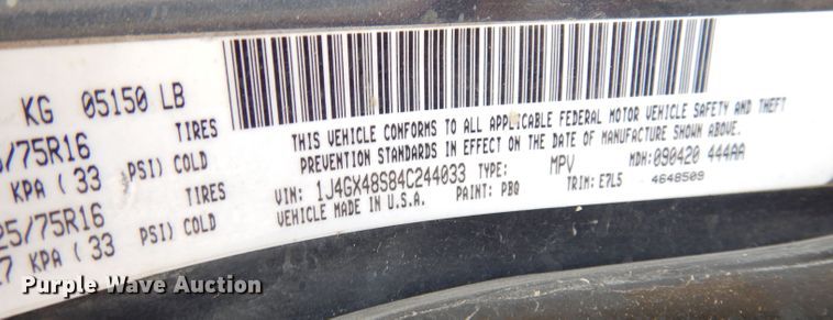 image for item DG0912 2004 Jeep Grand Cherokee  SUV