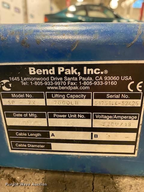 image for item DK2998 BendPak SP7X automotive lift