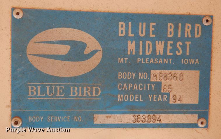 image for item DK8239 1995 Chevrolet Bluebird  school bus