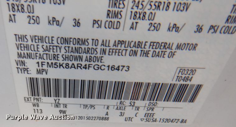 image for item DL0150 2015 Ford Explorer Police Interceptor  SUV