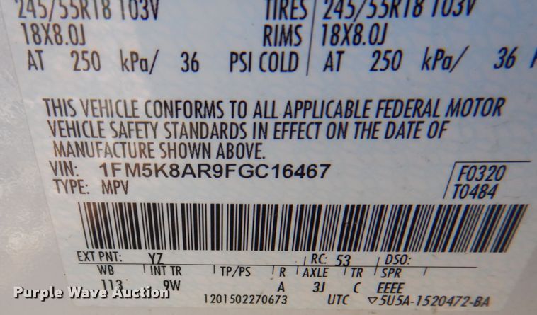 image for item DL0151 2015 Ford Explorer Police Interceptor  SUV