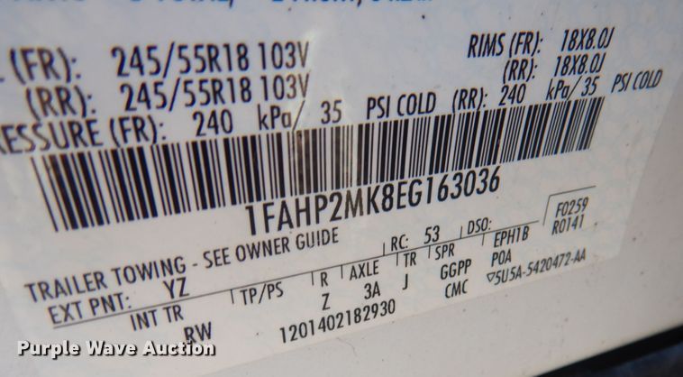 image for item DL0155 2014 Ford Taurus Police Interceptor