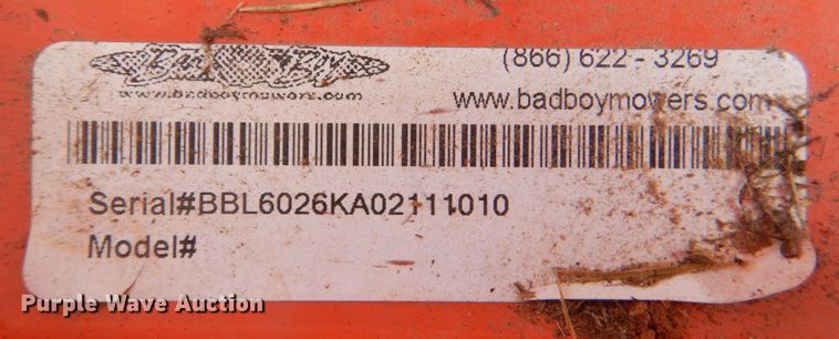image for item DL0588 2010 Bad Boy  ZTR lawn mower