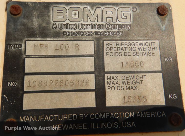 image for item DL0590 Bomag MPH100R  recycler