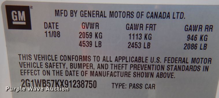 image for item DL1760 2009 Chevrolet Impala