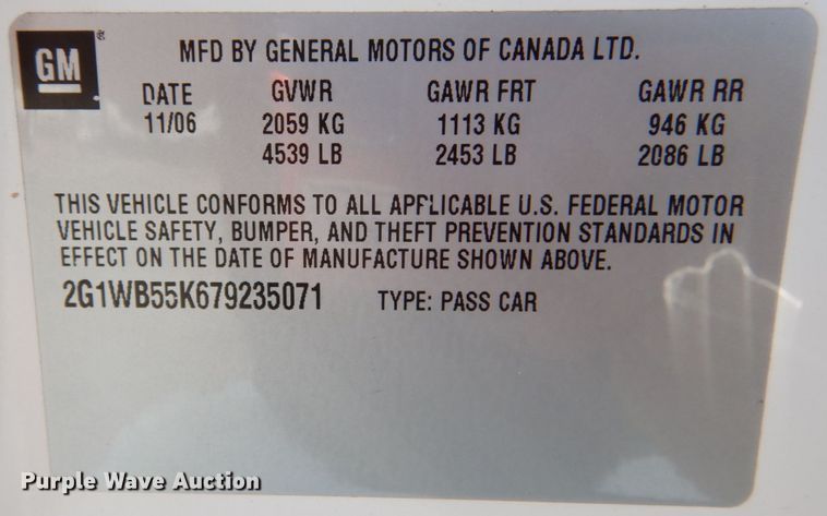 image for item DL1763 2007 Chevrolet Impala LS