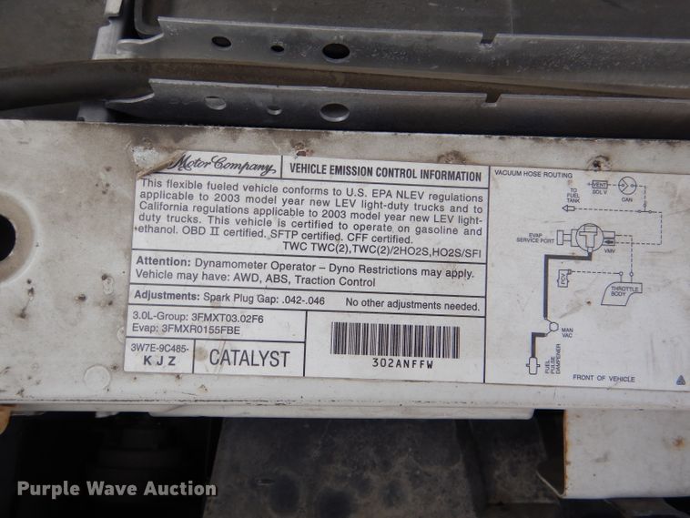 image for item DL3084 2003 Ford Ranger  SuperCab pickup truck