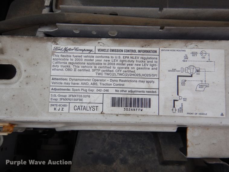 image for item DL3085 2003 Ford Ranger  SuperCab pickup truck