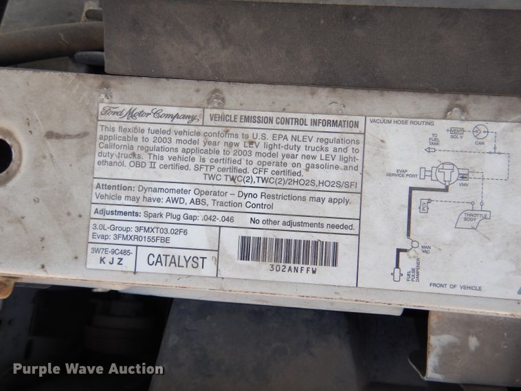 image for item DL3086 2003 Ford Ranger  SuperCab pickup truck