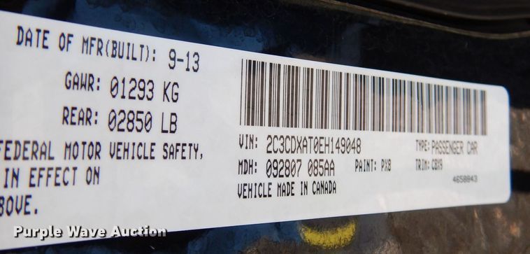 image for item DL3125 2014 Dodge Charger Police