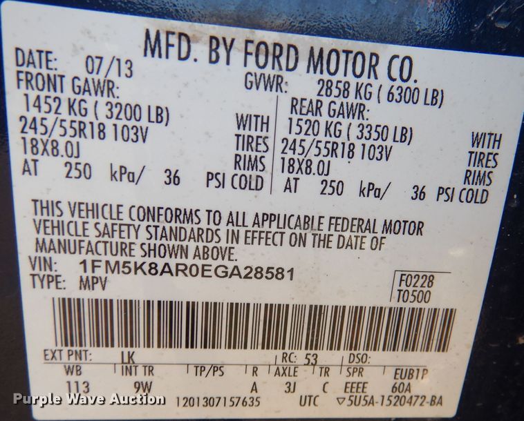 image for item DL3142 2014 Ford Explorer Police Interceptor  SUV