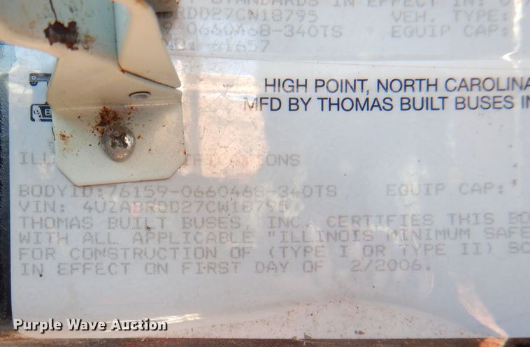 image for item DL3146 2007 Thomas Built  school bus