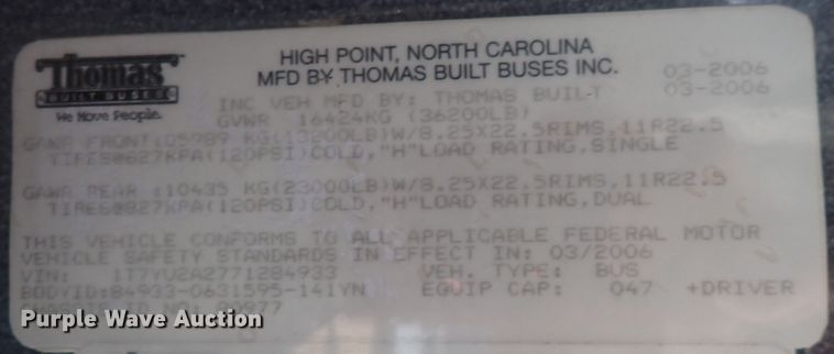 image for item DN2117 2007 Thomas  coach bus