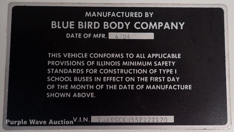 image for item DN2118 2005 Blue Bird Vision  school bus
