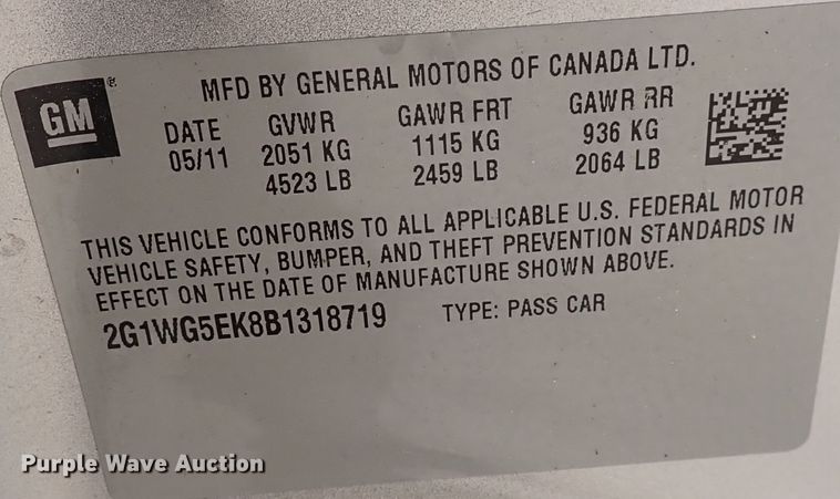 image for item DN2123 2011 Chevrolet Impala