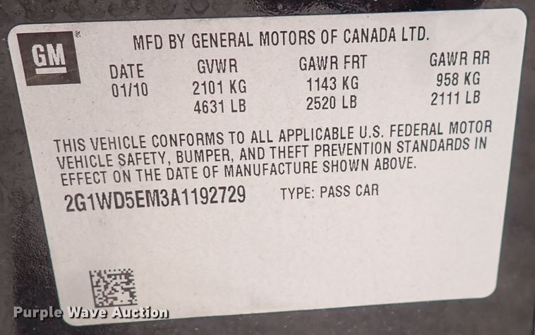 image for item DN2125 2010 Chevrolet Impala Police Cruiser