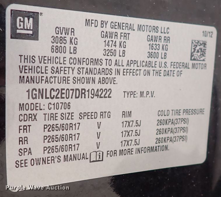 image for item DN2126 2013 Chevrolet Tahoe Police  SUV