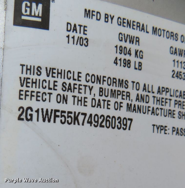 image for item DN5992 2004 Chevrolet Impala