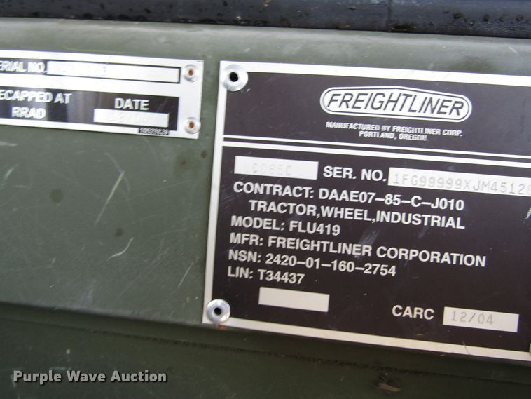 image for item EV9307 2005 Freightliner Unimog  wheeled emplacement excavator