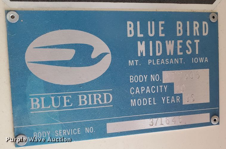 image for item KC9573 1996 Chevrolet C30 Bluebird  school bus