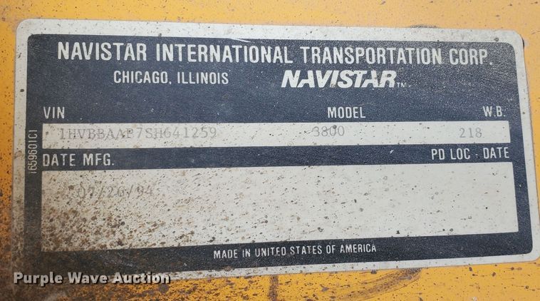 image for item KC9577 1995 International 3800  school bus