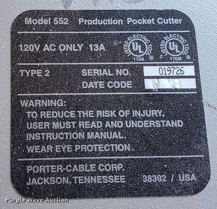 Porter Cable 552 production pocket cutter in Victoria, KS Item KC9594