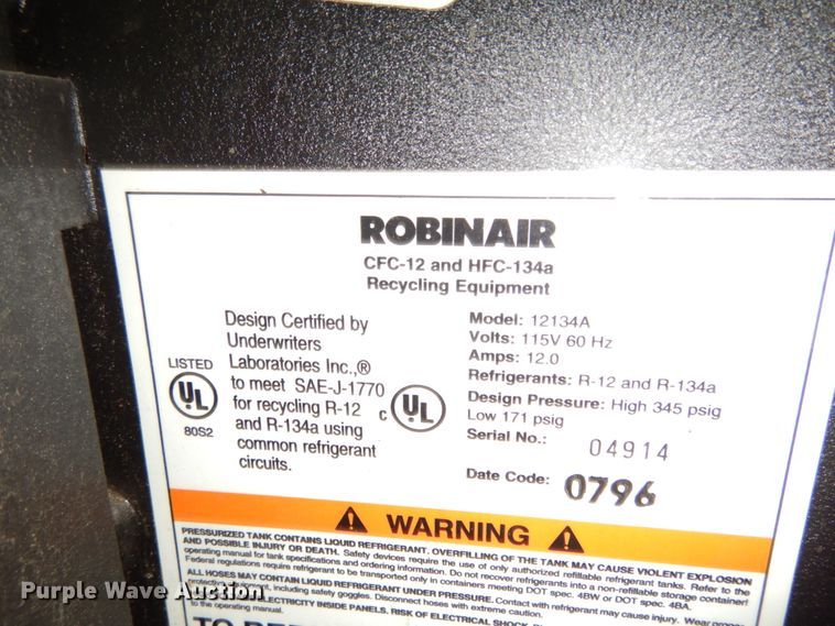 image for item KI9487 Robinair 12134A  refrigerant recycler