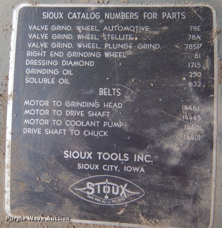 image for item KI9490 Sioux tools 645L valve face grinder