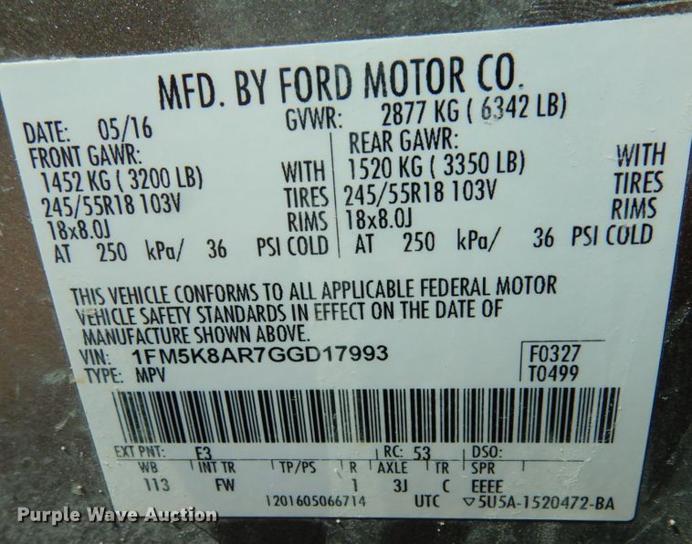 image for item KI9515 2016 Ford Explorer Police Interceptor  SUV