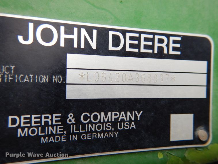 image for item KI9545 2002 John Deere 6420  MFWD tractor