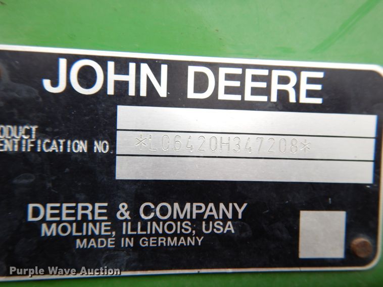 image for item KI9546 2002 John Deere 6420  tractor