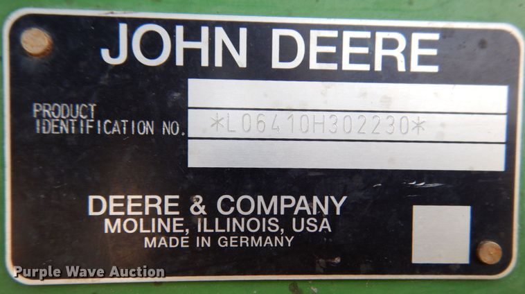 image for item KI9551 John Deere 6410  tractor