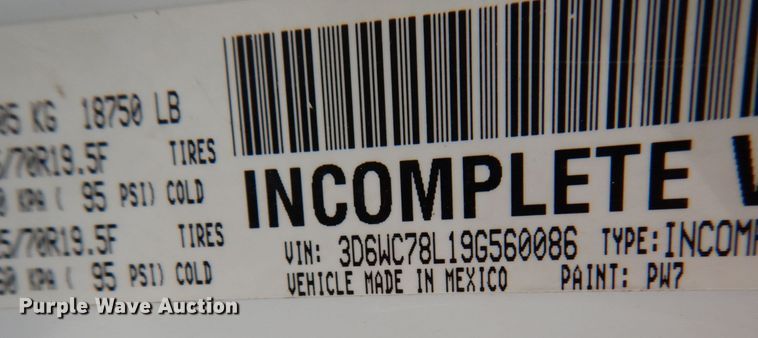 image for item KI9553 2009 Dodge Ram 5500 Heavy Duty  Quad Cab dump truck