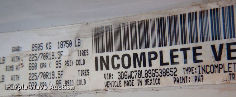 image for item KI9557 2009 Dodge Ram 5500 Heavy Duty  Quad Cab dump truck